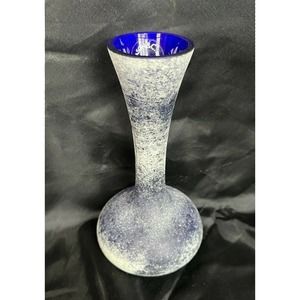 Vintage Murano Glass Blue Cobalt Vase V. Nason & Co Authentic Murano Glass 6"